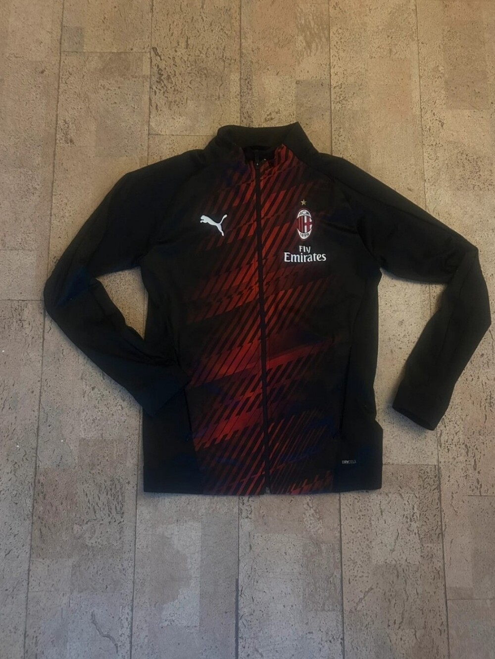 Puma Black and Red AC Milan Zip-Up Track Jacket